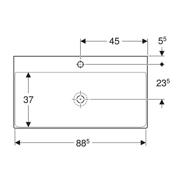 Раковина Geberit One 90 х 48 см 505.020.01.3 Раковина Geberit One 90 х 48 см 505.020.01.3