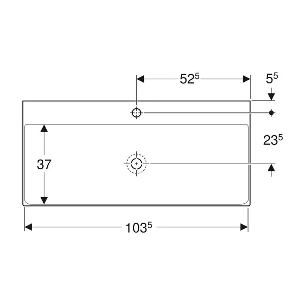 Раковина Geberit One 105 х 48 см 505.020.01.4 Раковина Geberit One 105 х 48 см 505.020.01.4