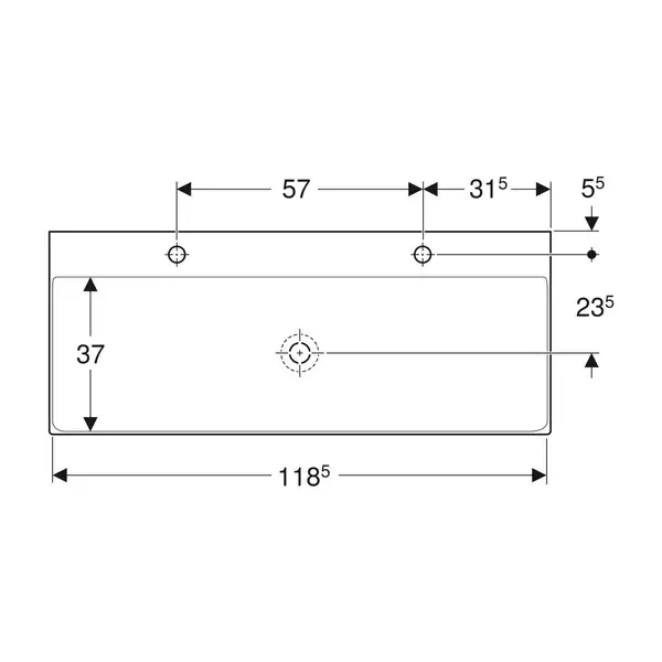 Раковина Geberit One 120 х 48 см 505.022.01.5 Раковина Geberit One 120 х 48 см 505.022.01.5