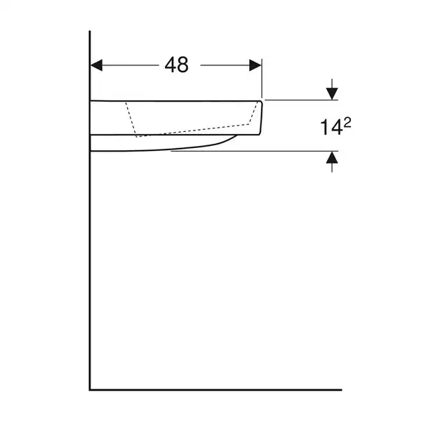 Раковина Geberit One 60 х 48 см 505.033.00.1 Раковина Geberit One 60 х 48 см 505.033.00.1