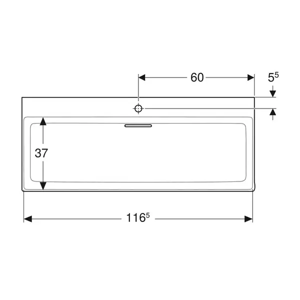 Раковина Geberit One 120 х 48 см 505.048.00.1