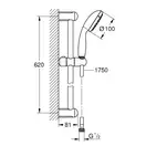Душовий гарнітур зі штангою, 1 режим струменю Grohe New Tempesta Classic (27853001)