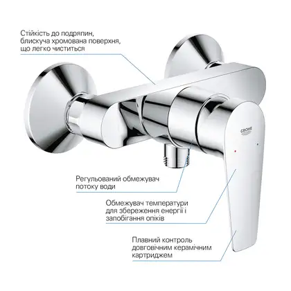 Grohe StartEdge Набор смесителей для душа S-Size, хром (UA202502SE) Grohe StartEdge Набор смесителей для душа S-Size, хром (UA202502SE)
