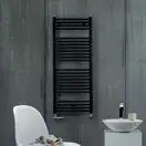 Полотенцесушитель електричний Zehnder Virando 1226х500 з теном MOA 600Вт, чорний Traffic Black (AB-120-050-9217 WEMOA06T905M)