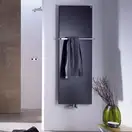 Полотенцесушитель електричний Zehnder Vitalo Bar з хромовим держателем 1250х400 350 Вт, чорний матовий RAL 9217 (VIPE-125-040/GD RAL 9217) (VIPE-125-040_GD RAL 9217)