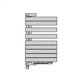 Полотенцесушитель електричний Zehnder Roda Twist Spa Air 968x550 500 Вт правосторонній, білий RAL 9016 (ROER-100-55/IPS RAL 9016) (ROER-100-55_IPS RAL 9016)