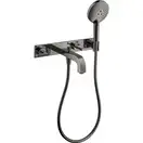 Змішувач настінний для ванни Axor Citterio 222 Lever на 3 отвори, Polished Black Chrome (39442330)