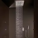 Душова лійка BOSSINI DREAM-CUBE 10 LED білий для підвісної стелі 47x47сm, хром (H37453000030016)