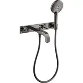 Змішувач настінний для ванни Axor Citterio 222 Lever на 3 отвори, Polished Black Chrome (39442330)