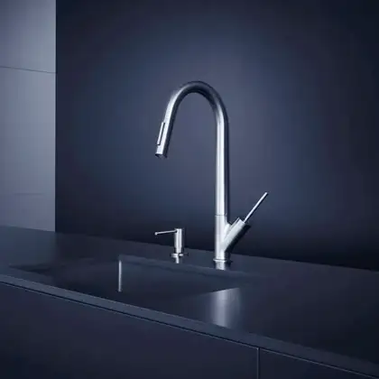 Axor Starck Змішувач для кухні, висувний вилив, хром (10821000) Axor Starck Змішувач для кухні, висувний вилив, хром (10821000)