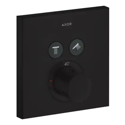 Термостат для душу Axor ShowerSelect square, 2 споживача, прихованого монтажу, Matt Black (36715670)