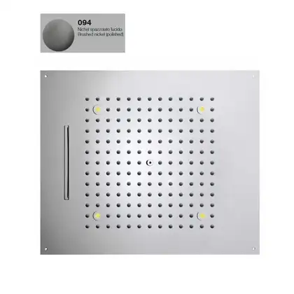 Верхній душ BOSSINI Dream / 2 дощ, каскад, 4RGB LED, для підвісної стелі 57x 47сm, brushed nichel (H38905000094016) Верхній душ BOSSINI Dream / 2 дощ, каскад, 4RGB LED, для підвісної стелі 57x 47сm, brushed nichel (H38905000094016)