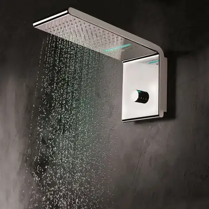 Душова панель Bossini Syncro-Neb RGB Lights Cromotherapy 3 режиму 450х200, хром (I00635000030005)