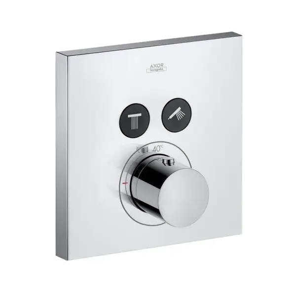 Термостат для душу Axor Shower Select square на 2 режиму, хром (36715000) Термостат для душу Axor Shower Select square на 2 режиму, хром (36715000)
