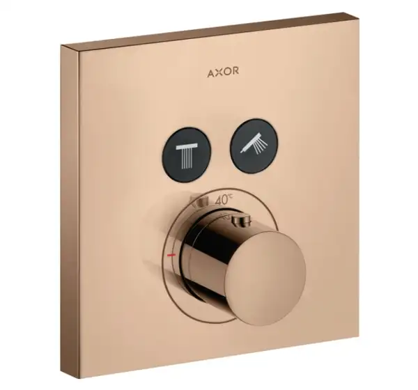 Термостат для душу Axor Shower Select square на 2 режиму, червоне золото (36715300)