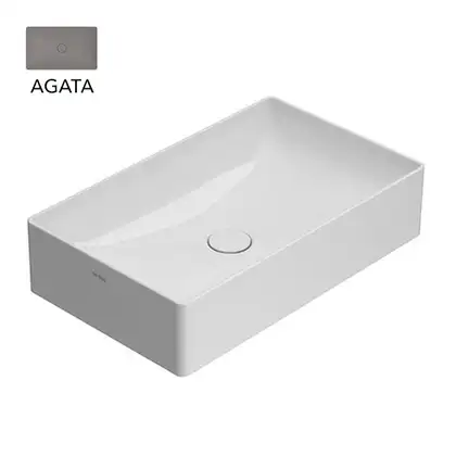 Умивальник на стільницю Globo T-Edge Agata 61х37 h14 см (B6R63AT)