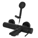 Змішувач для ванни GRB Time Black з душовим гарнітуром, чорний матовий (47225472)