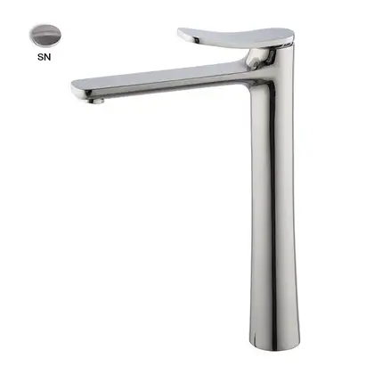 Fima Carlo Змішувач для умивальника високий Fima Flo, браширований нікель (F3801/HSN) (F3801_HSN)