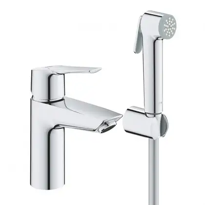 Grohe Eurosmart S-Size Смеситель для умывальника с гигиен. душем, хром (23123003)