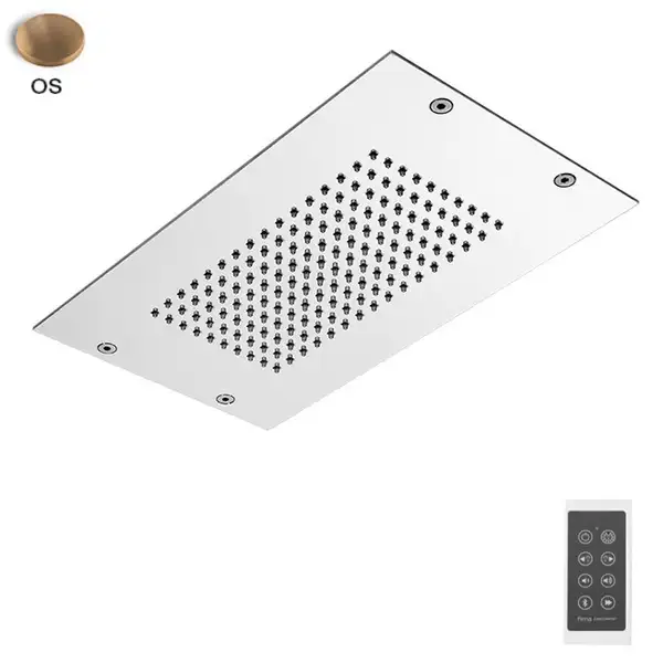 Fima Carlo Верхній душ Fima Modular стельового монтажу з нержавіючої сталі, LED підсвічування, Золото брашоване (F2825OS) Fima Carlo Верхній душ Fima Modular стельового монтажу з нержавіючої сталі, LED підсвічування, Золото брашоване (F2825OS)