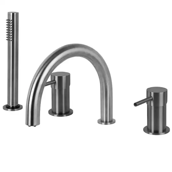 Змішувач до борту ванни Fima Carlo Spillo Steel на 4 отвори, inox (F3074INOX) Змішувач до борту ванни Fima Carlo Spillo Steel на 4 отвори, inox (F3074INOX)