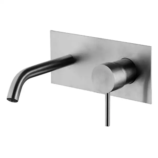 Змішувач для умивальника для настінного монтажу Fima Carlo Spillo Steel, inox (F3081X5INOX) Змішувач для умивальника для настінного монтажу Fima Carlo Spillo Steel, inox (F3081X5INOX)