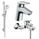 Набір змішувачів для ванни Hansgrohe EcoSmart Logis 100 (71078 + 7140 + 26534400), хром (20200009)