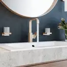 Змішувач для умивальника Hansgrohe Metropol 230 із зливним клапаном Push-Open, золото (32511990)