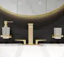 Змішувач для умивальника Hansgrohe Metropol 160 на 3 отвори, поліроване золото оптика (32515990)