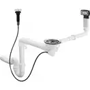 Сифон з переливом для мийки Hansgrohe D16-11 Automatic на 1 чашу, хром (43937000)