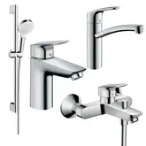 Набір змішувачів для ванни Hansgrohe EcoSmart Logis / Focus 100 (71104 + 7140 + 31806 + 26534400), хром (20200012)
