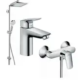 Набір змішувачів для душу Hansgrohe EcoSmart Logis 100 / Crometta Reno (20200014)
