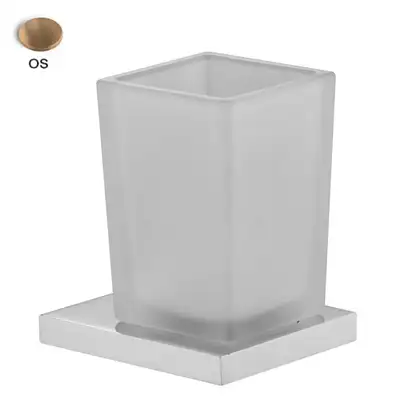Fima Carlo Склянка з тримачем Fima Quadra скло, брашоване золото (F6023_1OS) Fima Carlo Склянка з тримачем Fima Quadra скло, брашоване золото (F6023_1OS)