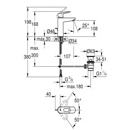 Grohe BauLoop Змішувач для раковини M-розмір, хром (23762000) Grohe BauLoop Змішувач для раковини M-розмір, хром (23762000)