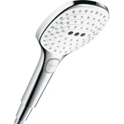 Ручний душ Hansgrohe Raindance Select E 120 3jet EcoSmart 9л / хв, білий / хром (26521400) Ручний душ Hansgrohe Raindance Select E 120 3jet EcoSmart 9л / хв, білий / хром (26521400)
