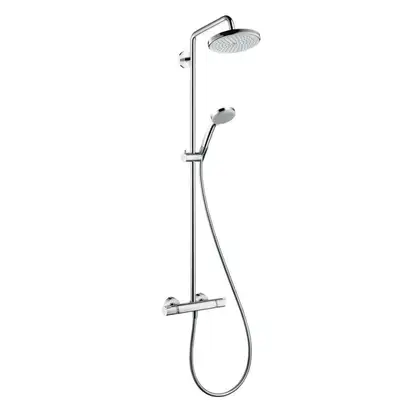 Душова система Hansgrohe Croma 220 1jet Showerpipe з термостатом, хром (27185000) Душова система Hansgrohe Croma 220 1jet Showerpipe з термостатом, хром (27185000)