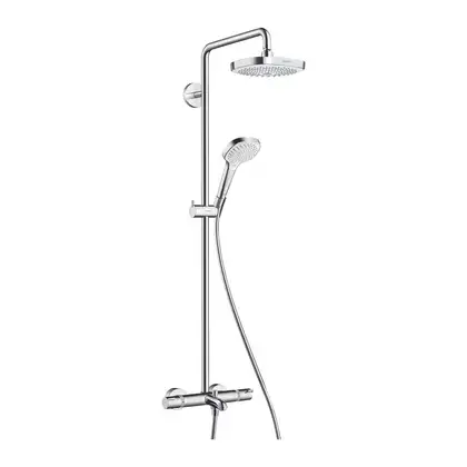 Душова система Hansgrohe Croma Select E Showerpipe 180 2jet з термостатом для ванни, хром / білий (27352400) Душова система Hansgrohe Croma Select E Showerpipe 180 2jet з термостатом для ванни, хром / білий (27352400)