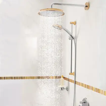 Душовий набір Hansgrohe Raindance Classic 100 3jet, chrome / gold optic (27841090) Душовий набір Hansgrohe Raindance Classic 100 3jet, chrome / gold optic (27841090)