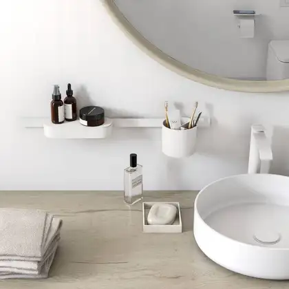 Комплект аксесуарів Hansgrohe WallStoris 4в1, Matt White (27968700) Комплект аксесуарів Hansgrohe WallStoris 4в1, Matt White (27968700)