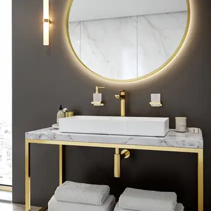Дозатор рідкого мила, підвісний Hansgrohe AddStoris, Polished Gold Optic (41745990)