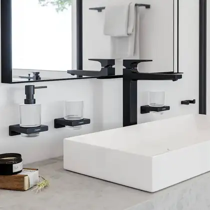 Гачок подвійний Hansgrohe AddStoris 3,6х1,6x6,6 см, Brushed Black (41755340) Гачок подвійний Hansgrohe AddStoris 3,6х1,6x6,6 см, Brushed Black (41755340)