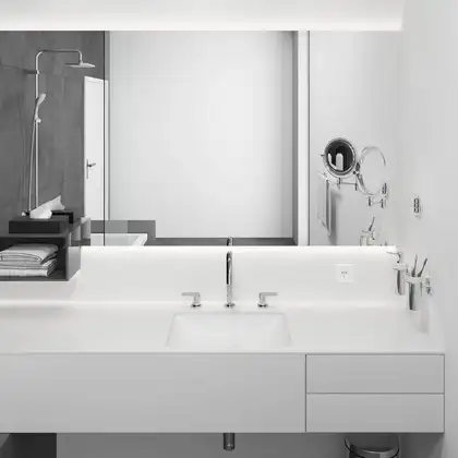 Змішувач для умивальника Hansgrohe Vernis Shape на 3 отвори з донним клапаном pop-up, Chrome (71563000)