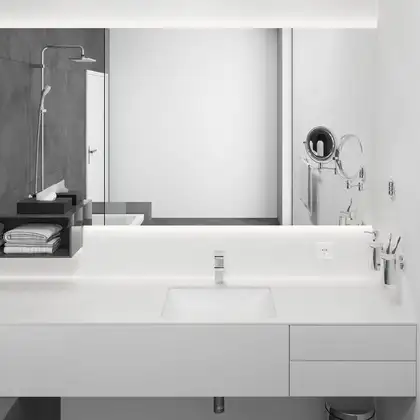 Змішувач для умивальника Hansgrohe Vernis Shape 100 без донного клапана, хром (71569000)