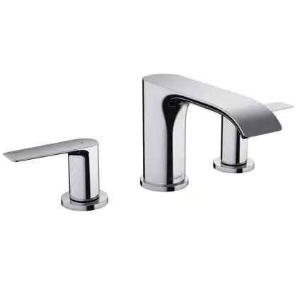 Змішувач для умивальника Hansgrohe Vivenis 90 на 3 отвори з донним клапаном, хром (75033000)