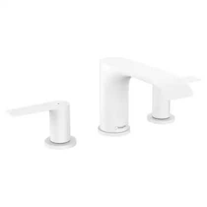 Змішувач для умивальника Hansgrohe Vivenis 90 на 3 отвори, з донним клапаном pop-up, білий матовий (75033700)