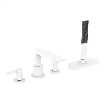 Змішувач на край ванни Hansgrohe Finoris 4 отвори з sBox, білий матовий (76444700) Змішувач на край ванни Hansgrohe Finoris 4 отвори з sBox, білий матовий (76444700)