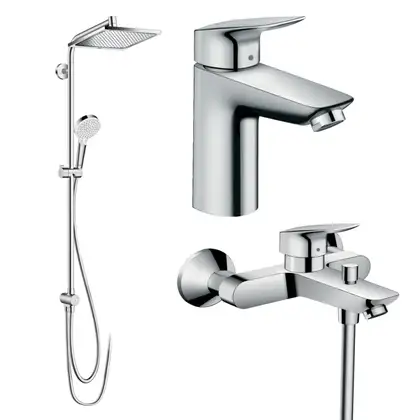 Набір змішувачів для ванни Hansgrohe EcoSmart Logis 100 / Crometta Reno (71104 + 7140 + 27289000), хром (20200002) Набір змішувачів для ванни Hansgrohe EcoSmart Logis 100 / Crometta Reno (71104 + 7140 + 27289000), хром (20200002)
