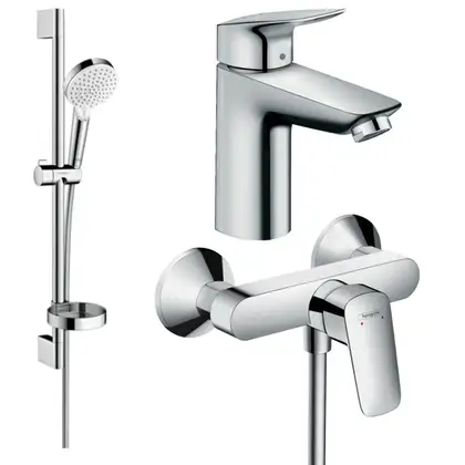 Набір змішувачів для душу Hansgrohe EcoSmart Logis 100 (71104000 + 71600000 + 26553400), хром (20200007) Набір змішувачів для душу Hansgrohe EcoSmart Logis 100 (71104000 + 71600000 + 26553400), хром (20200007)