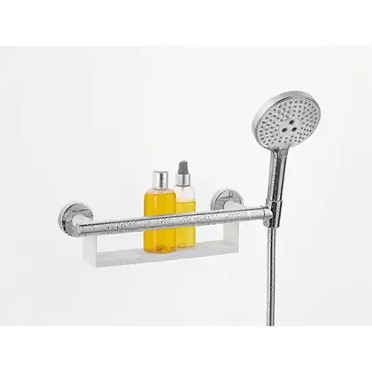 Поручень з поличкою та тримачем для душу Hansgrohe Comfort, білий/хром (26328400)