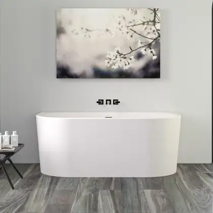 Ванна акрилова Knief FRESH WALL XS 155x80, пристінна, без г/м щілинний перелив, білий глянсовий (0100235/010009106S) (0100235_010009106S)